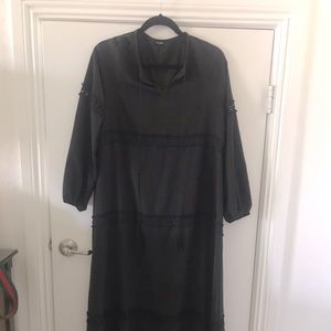 Woman casual long sleeve loose dress black